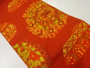 抽象花鳥模様織出し名古屋帯